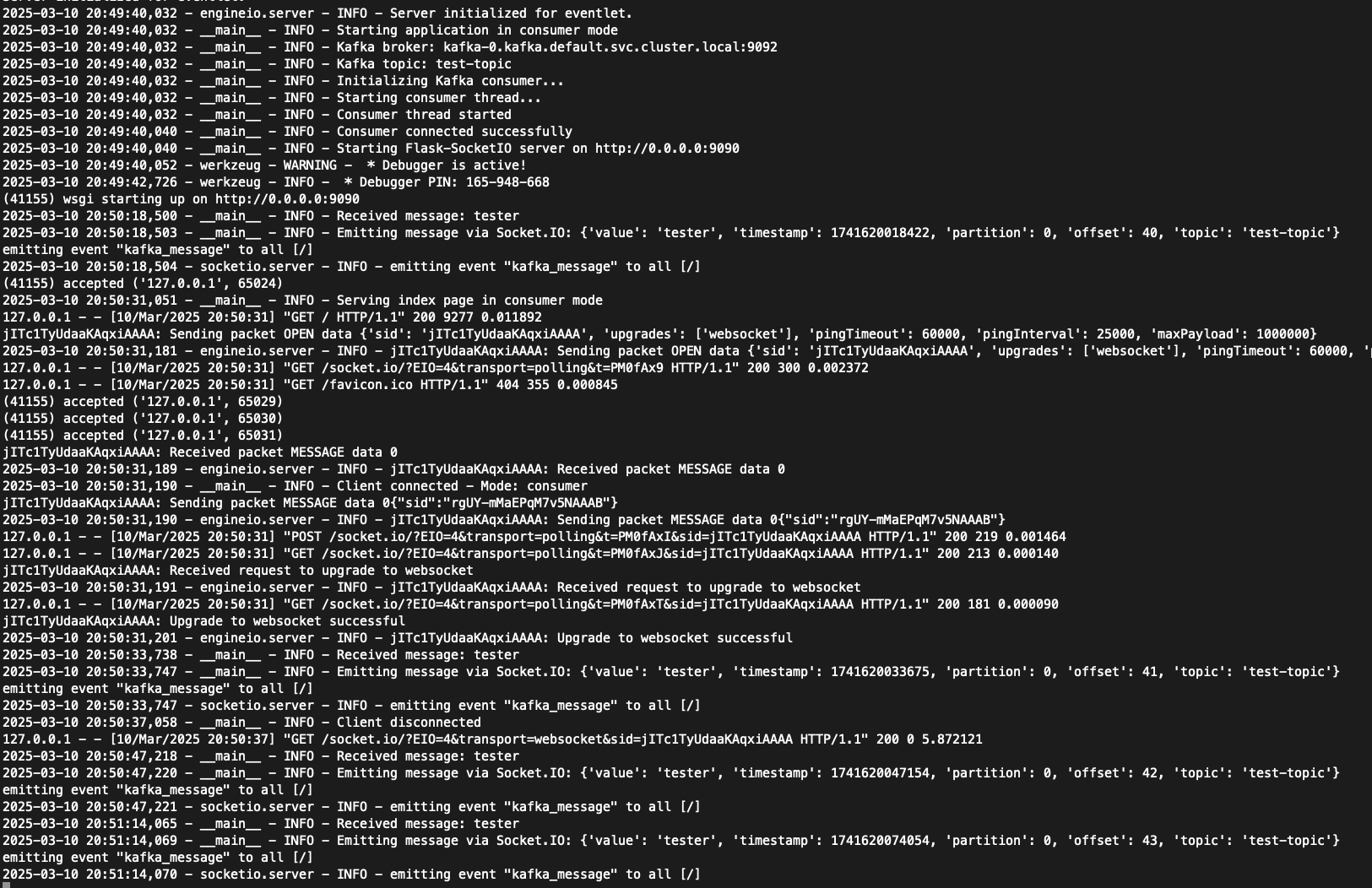 Terminal Output for Copy Target